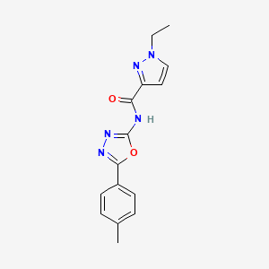 molecular formula C15H15N5O2 B6538078 1-ethyl-N-[5-(4-methylphenyl)-1,3,4-oxadiazol-2-yl]-1H-pyrazole-3-carboxamide CAS No. 1170522-01-6