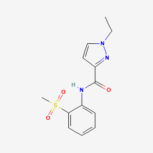 molecular formula C13H15N3O3S B6538101 1-ethyl-N-(2-methanesulfonylphenyl)-1H-pyrazole-3-carboxamide CAS No. 1170985-98-4