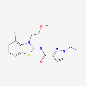 molecular formula C16H17FN4O2S B6538107 1-ethyl-N-[(2Z)-4-fluoro-3-(2-methoxyethyl)-2,3-dihydro-1,3-benzothiazol-2-ylidene]-1H-pyrazole-3-carboxamide CAS No. 1173516-35-2