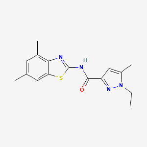 molecular formula C16H18N4OS B6538128 N-(4,6-dimethyl-1,3-benzothiazol-2-yl)-1-ethyl-5-methyl-1H-pyrazole-3-carboxamide CAS No. 1170224-51-7