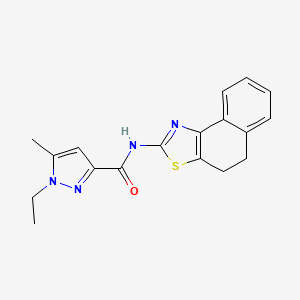 molecular formula C18H18N4OS B6538137 1-ethyl-5-methyl-N-{4H,5H-naphtho[1,2-d][1,3]thiazol-2-yl}-1H-pyrazole-3-carboxamide CAS No. 1172368-08-9