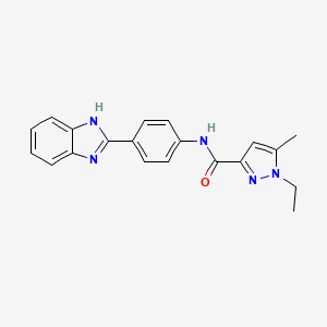 molecular formula C20H19N5O B6538157 N-[4-(1H-1,3-benzodiazol-2-yl)phenyl]-1-ethyl-5-methyl-1H-pyrazole-3-carboxamide CAS No. 1171559-96-8
