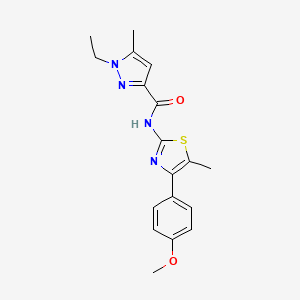 molecular formula C18H20N4O2S B6538162 1-ethyl-N-[4-(4-methoxyphenyl)-5-methyl-1,3-thiazol-2-yl]-5-methyl-1H-pyrazole-3-carboxamide CAS No. 1171438-78-0