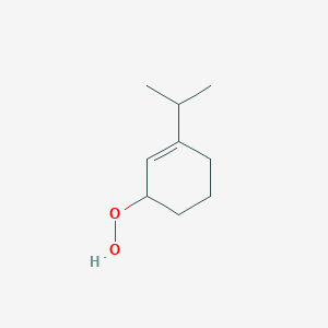 molecular formula C9H16O2 B065382 Hydroperoxide, 3-(1-methylethyl)-2-cyclohexen-1-yl (9CI) CAS No. 179249-43-5