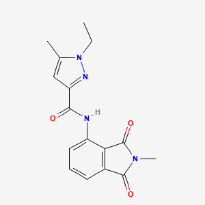 molecular formula C16H16N4O3 B6538223 1-ethyl-5-methyl-N-(2-methyl-1,3-dioxo-2,3-dihydro-1H-isoindol-4-yl)-1H-pyrazole-3-carboxamide CAS No. 1173256-00-2