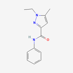 molecular formula C13H15N3O B6538230 1-ethyl-5-methyl-N-phenyl-1H-pyrazole-3-carboxamide CAS No. 1169967-20-7