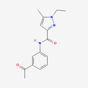 molecular formula C15H17N3O2 B6538242 N-(3-acetylphenyl)-1-ethyl-5-methyl-1H-pyrazole-3-carboxamide CAS No. 1172832-28-8