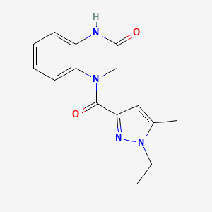 molecular formula C15H16N4O2 B6538247 4-(1-ethyl-5-methyl-1H-pyrazole-3-carbonyl)-1,2,3,4-tetrahydroquinoxalin-2-one CAS No. 1170536-40-9