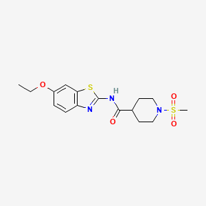 molecular formula C16H21N3O4S2 B6538250 N-(6-ethoxy-1,3-benzothiazol-2-yl)-1-methanesulfonylpiperidine-4-carboxamide CAS No. 1021214-83-4