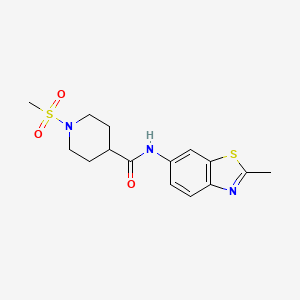 molecular formula C15H19N3O3S2 B6538251 1-methanesulfonyl-N-(2-methyl-1,3-benzothiazol-6-yl)piperidine-4-carboxamide CAS No. 1021214-87-8