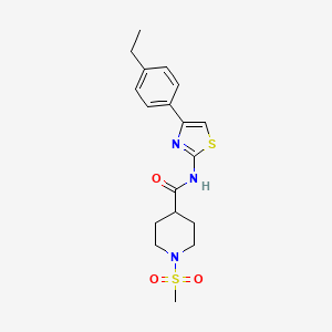 molecular formula C18H23N3O3S2 B6538268 N-[4-(4-ethylphenyl)-1,3-thiazol-2-yl]-1-methanesulfonylpiperidine-4-carboxamide CAS No. 1040642-14-5