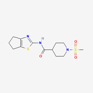 molecular formula C13H19N3O3S2 B6538294 N-{4H,5H,6H-cyclopenta[d][1,3]thiazol-2-yl}-1-methanesulfonylpiperidine-4-carboxamide CAS No. 1021214-99-2