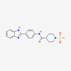 molecular formula C20H22N4O3S B6538314 N-[4-(1H-1,3-benzodiazol-2-yl)phenyl]-1-methanesulfonylpiperidine-4-carboxamide CAS No. 1058381-46-6