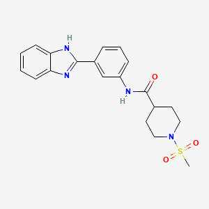 molecular formula C20H22N4O3S B6538321 N-[3-(1H-1,3-benzodiazol-2-yl)phenyl]-1-methanesulfonylpiperidine-4-carboxamide CAS No. 1021265-76-8
