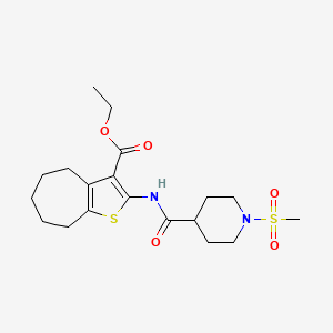 molecular formula C19H28N2O5S2 B6538325 ethyl 2-(1-methanesulfonylpiperidine-4-amido)-4H,5H,6H,7H,8H-cyclohepta[b]thiophene-3-carboxylate CAS No. 1021215-03-1