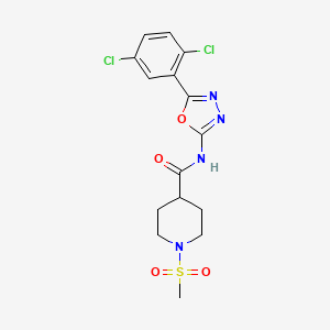 molecular formula C15H16Cl2N4O4S B6538355 N-[5-(2,5-dichlorophenyl)-1,3,4-oxadiazol-2-yl]-1-methanesulfonylpiperidine-4-carboxamide CAS No. 1021265-81-5