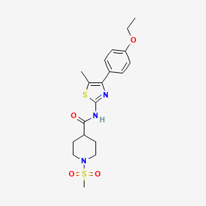 molecular formula C19H25N3O4S2 B6538359 N-[4-(4-ethoxyphenyl)-5-methyl-1,3-thiazol-2-yl]-1-methanesulfonylpiperidine-4-carboxamide CAS No. 1021215-12-2