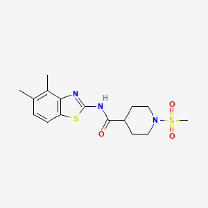 molecular formula C16H21N3O3S2 B6538367 N-(4,5-dimethyl-1,3-benzothiazol-2-yl)-1-methanesulfonylpiperidine-4-carboxamide CAS No. 1021265-87-1