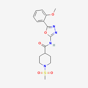 molecular formula C16H20N4O5S B6538377 1-methanesulfonyl-N-[5-(2-methoxyphenyl)-1,3,4-oxadiazol-2-yl]piperidine-4-carboxamide CAS No. 1021215-16-6