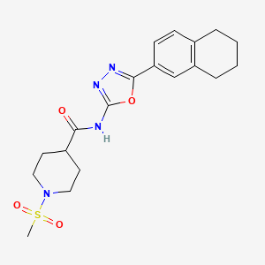 molecular formula C19H24N4O4S B6538404 1-methanesulfonyl-N-[5-(5,6,7,8-tetrahydronaphthalen-2-yl)-1,3,4-oxadiazol-2-yl]piperidine-4-carboxamide CAS No. 1021265-99-5