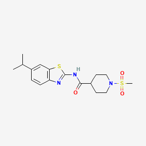 molecular formula C17H23N3O3S2 B6538408 1-methanesulfonyl-N-[6-(propan-2-yl)-1,3-benzothiazol-2-yl]piperidine-4-carboxamide CAS No. 1021266-01-2
