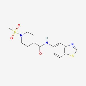 molecular formula C14H17N3O3S2 B6538459 N-(1,3-benzothiazol-5-yl)-1-methanesulfonylpiperidine-4-carboxamide CAS No. 1021215-32-6
