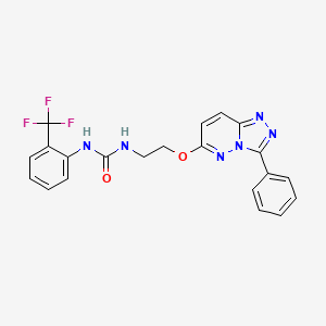 molecular formula C21H17F3N6O2 B6538468 3-[2-({3-phenyl-[1,2,4]triazolo[4,3-b]pyridazin-6-yl}oxy)ethyl]-1-[2-(trifluoromethyl)phenyl]urea CAS No. 1060268-75-8