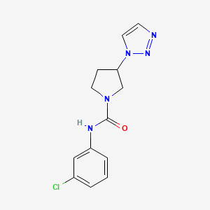 molecular formula C13H14ClN5O B6538479 N-(3-chlorophenyl)-3-(1H-1,2,3-triazol-1-yl)pyrrolidine-1-carboxamide CAS No. 2034427-33-1