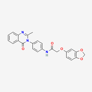 molecular formula C24H19N3O5 B6538500 2-(2H-1,3-benzodioxol-5-yloxy)-N-[4-(2-methyl-4-oxo-3,4-dihydroquinazolin-3-yl)phenyl]acetamide CAS No. 1060299-30-0