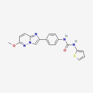 molecular formula C18H15N5O2S B6538523 1-(4-{6-methoxyimidazo[1,2-b]pyridazin-2-yl}phenyl)-3-(thiophen-2-yl)urea CAS No. 1060264-93-8