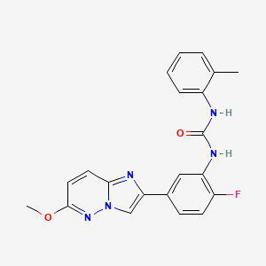molecular formula C21H18FN5O2 B6538525 3-(2-fluoro-5-{6-methoxyimidazo[1,2-b]pyridazin-2-yl}phenyl)-1-(2-methylphenyl)urea CAS No. 1060272-20-9