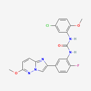 molecular formula C21H17ClFN5O3 B6538531 3-(5-chloro-2-methoxyphenyl)-1-(2-fluoro-5-{6-methoxyimidazo[1,2-b]pyridazin-2-yl}phenyl)urea CAS No. 1060314-91-1