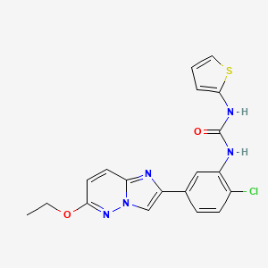 molecular formula C19H16ClN5O2S B6538537 1-(2-chloro-5-{6-ethoxyimidazo[1,2-b]pyridazin-2-yl}phenyl)-3-(thiophen-2-yl)urea CAS No. 1060349-45-2