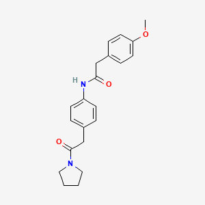 molecular formula C21H24N2O3 B6538544 2-(4-methoxyphenyl)-N-{4-[2-oxo-2-(pyrrolidin-1-yl)ethyl]phenyl}acetamide CAS No. 1060326-04-6