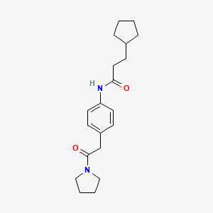 molecular formula C20H28N2O2 B6538548 3-cyclopentyl-N-{4-[2-oxo-2-(pyrrolidin-1-yl)ethyl]phenyl}propanamide CAS No. 1060325-36-1