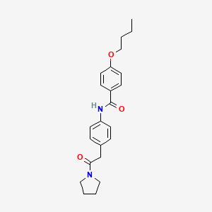 molecular formula C23H28N2O3 B6538562 4-butoxy-N-{4-[2-oxo-2-(pyrrolidin-1-yl)ethyl]phenyl}benzamide CAS No. 1060259-78-0