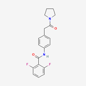 molecular formula C19H18F2N2O2 B6538569 2,6-difluoro-N-{4-[2-oxo-2-(pyrrolidin-1-yl)ethyl]phenyl}benzamide CAS No. 1060259-84-8