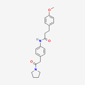 molecular formula C22H26N2O3 B6538573 3-(4-methoxyphenyl)-N-{4-[2-oxo-2-(pyrrolidin-1-yl)ethyl]phenyl}propanamide CAS No. 1070959-38-4