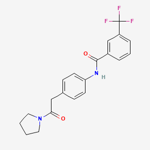 molecular formula C20H19F3N2O2 B6538590 N-{4-[2-oxo-2-(pyrrolidin-1-yl)ethyl]phenyl}-3-(trifluoromethyl)benzamide CAS No. 1060325-91-8