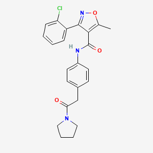 molecular formula C23H22ClN3O3 B6538599 3-(2-chlorophenyl)-5-methyl-N-{4-[2-oxo-2-(pyrrolidin-1-yl)ethyl]phenyl}-1,2-oxazole-4-carboxamide CAS No. 1060325-99-6