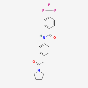 molecular formula C20H19F3N2O2 B6538602 N-{4-[2-oxo-2-(pyrrolidin-1-yl)ethyl]phenyl}-4-(trifluoromethyl)benzamide CAS No. 1070959-46-4