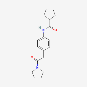 molecular formula C18H24N2O2 B6538607 N-{4-[2-oxo-2-(pyrrolidin-1-yl)ethyl]phenyl}cyclopentanecarboxamide CAS No. 1060260-14-1