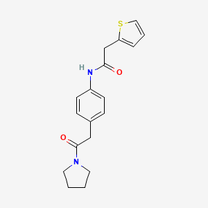 molecular formula C18H20N2O2S B6538620 N-{4-[2-oxo-2-(pyrrolidin-1-yl)ethyl]phenyl}-2-(thiophen-2-yl)acetamide CAS No. 1060326-15-9