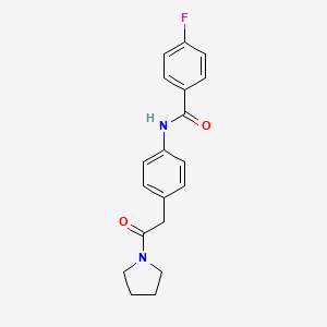 molecular formula C19H19FN2O2 B6538625 4-fluoro-N-{4-[2-oxo-2-(pyrrolidin-1-yl)ethyl]phenyl}benzamide CAS No. 1060326-83-1