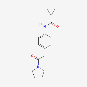 molecular formula C16H20N2O2 B6538632 N-{4-[2-oxo-2-(pyrrolidin-1-yl)ethyl]phenyl}cyclopropanecarboxamide CAS No. 1060260-20-9