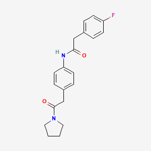 molecular formula C20H21FN2O2 B6538634 2-(4-fluorophenyl)-N-{4-[2-oxo-2-(pyrrolidin-1-yl)ethyl]phenyl}acetamide CAS No. 1060326-23-9