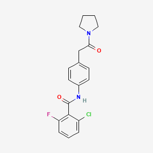 molecular formula C19H18ClFN2O2 B6538641 2-chloro-6-fluoro-N-{4-[2-oxo-2-(pyrrolidin-1-yl)ethyl]phenyl}benzamide CAS No. 1060260-26-5