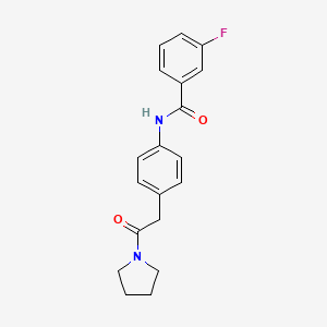 molecular formula C19H19FN2O2 B6538649 3-fluoro-N-{4-[2-oxo-2-(pyrrolidin-1-yl)ethyl]phenyl}benzamide CAS No. 1060326-90-0