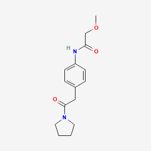 molecular formula C15H20N2O3 B6538669 2-methoxy-N-{4-[2-oxo-2-(pyrrolidin-1-yl)ethyl]phenyl}acetamide CAS No. 1060326-79-5