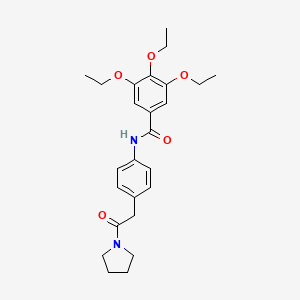 3,4,5-triethoxy-N-{4-[2-oxo-2-(pyrrolidin-1-yl)ethyl]phenyl}benzamide